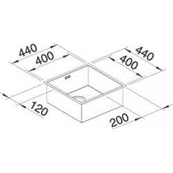 Zlewozmywak Blanco ZEROX 400-U bez korka automatycznego 517241