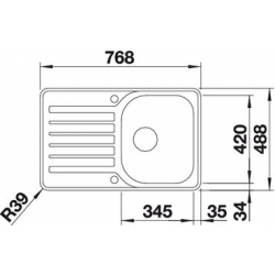 Zlewozmywak Blanco LANTOS 45S-IF Compact stal szczotkowana, z automatycznym korkiem 519059