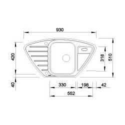 Zlewozmywak Blanco LANTOS 9E stal szczotkowana, z korkiem automatycznym 516276