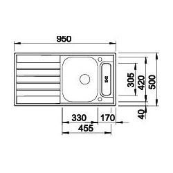 Zlewozmywak Blanco LIVIT 5S Centric stal szczotkowana z korkiem automatycznym 514791