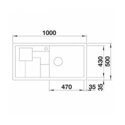 Zlewozmywak BLANCO SITY XL 6 S ALUMETALIK PRAWA, INFINO, Z AKCESORIAMI LAVA GREY 525050