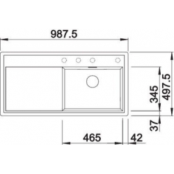 Zlewozmywak Blanco ZENAR XL 6S-F Steamer System Plus PRAWY komora z deską szklaną, z korkiem InFino i korkiem aut ANTRACYT 524098