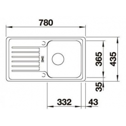 Zlewozmywak Blanco FAVOS Mini bez korka automatycznego antracyt 518186