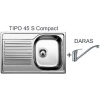 Zlewozmywak Blanco TIPO 45 S Compact gładki + bateria DARAS chrom