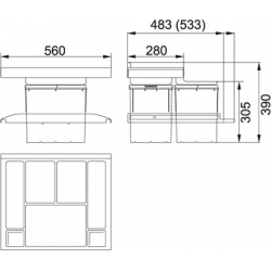Sortownik odpadów Franke TROLLEY VARIO 60 cm  134.0066.057