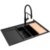 Zlew. CAMEA (79x50) 1B 1D R Black Edition + Bateria FLEXOS