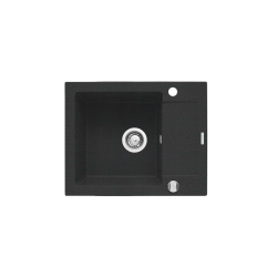Zlew. MIDO (62x50) 1B 1D czarny + Bateria FLESSI BLACK