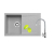 Zlew. ALAZIA 79x50 1B 1D szary beton + bateria FLESSI