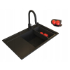 Zlew. CAMEA (79x50) 1B 1D R + Bateria IDEA volcano - Black Edition