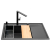 Zlew. CAMEA (79x50) 1B 1D L Black Edition + Bateria TRIGONO