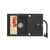 Zlew. SPARTA PLUS LUX (78x48) 1B 1D, czarny + Bateria LUNGO