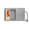 Zlew. SPARTA PLUS LUX (78x48) 1B 1D, szary beton + Bateria LUNGO