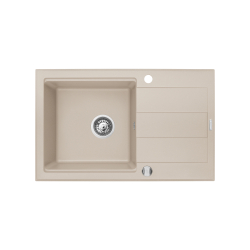 Zlew. SPARTA PLUS LUX (78x48) 1B 1D, beż piaskowy + Bateria SILVIO