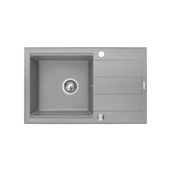 Zlew. SPARTA PLUS LUX (78x48) 1B 1D, szary-beton + Bateria SILVIO