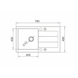 Zlew. SPARTA PLUS (78x48) czarny + Bateria LUNGO