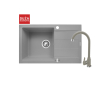 Zlew. SPARTA PLUS (78x48) szary beton + Bateria LUNGO