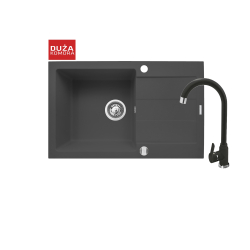 Zlew. SPARTA PLUS (78x48) karbon + Bateria LUNGO