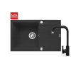 Zlew. SPARTA PLUS (78x48) czarny + bateria granitowa SILVIO