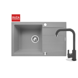 Zlew. SPARTA PLUS (78x48) szary + bateria SILVIO