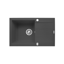 Zlew. SPARTA PLUS (78x48) karbon + bateria granitowa SILVIO