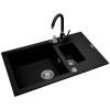 Zlew. SPARTA PLUS (78x48), 1 1/2B 1D karbon + Bateria LUNGO