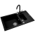 Zlew. SPARTA PLUS (78x48), 1 1/2B 1D karbon + Bateria LUNGO