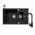 Zlew. SPARTA PLUS (78x48), 1 1/2B 1D karbon + Bateria SILVIO