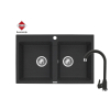 Zlew. SPARTA 78x50 2B czarny + Bateria LUNGO