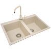 Zlew. SPARTA 78x50 2B beż - piaskowy + bateria granitowa SILVIO