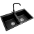 Zlew. SPARTA 78x50 2B czarny + bateria granitowa SILVIO