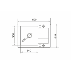 Zlew. SPARTA MINI (56x44) 1B 1D beż piaskowy + Bateria LUNGO
