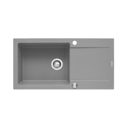 Zlew. MIDO (100x50) 1B 1D szary beton + bateria Bello