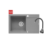 Zlew. MIDO (79x50) 1B 1D szary beton + bateria Bello