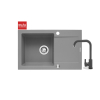 Zlew. MIDO (79x50) 1B 1D szary beton + bateria Silvio