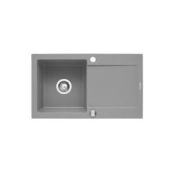 Zlew. MIDO 76x44 1B 1D szary beton + bateria Silvio