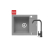 Zlew. MIDO (62x50) 1B 1D szary beton + bateria Silvio