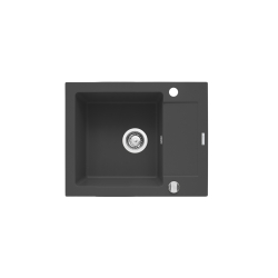 Zlew. MIDO (62x50) 1B 1D karbon + Bateria FLESSI BLACK