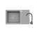 Zlew. KORFU (78x46) 1B 1D, szary - beton + bateria Bello