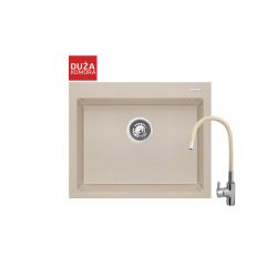 Zlew. ISTROS 61x50 1B beż + bateria FLESSI