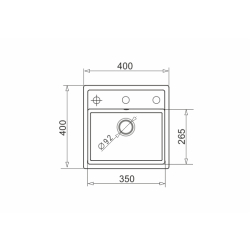 Zlew. CAMEA MINI (40x40) 1B karbon