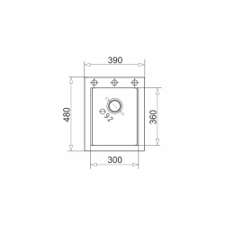Zlew. Siros Mini (39x48) 1B, szary-beton