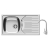 Zlewozmywak ET 78 FORK spust 92 mm len + bateria Bello