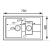 Zlew. CODAR (78x48) 1 1/2 B 1D metal aluminium AS
