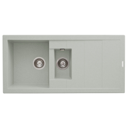 Zlew. STUDIO 100x48 1 1/2B 1D metal aluminium AS