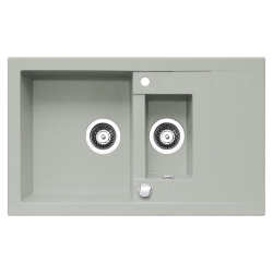 Zlew. STUDIO 78x48 1 1/2B 1D granit metalic aluminium AS