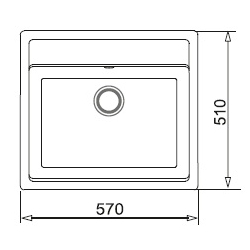 Zlew. ZIRCON (570x510) 1B granit karbon