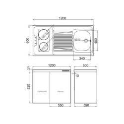 Blat Minikuchni 120x60x5,5 elektr.