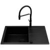 Zlew. KEROS (76x48) 1B 1D Black Edition + Bateria FLEXOS