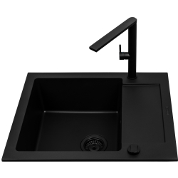 Zlew. MIDO (62x50) 1B 1D Black Edition + Bateria TRIGONO