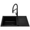 Zlew. MIDO (79x50) 1B 1D Black Edition + Bateria FLEXOS